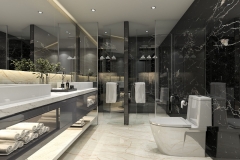 Modern black bathroom with luxury tile decor